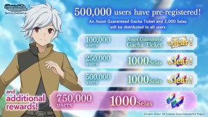 DanMachi Battle Chronicle Celebrates 500,000 Pre-Registrations with Another Milestone